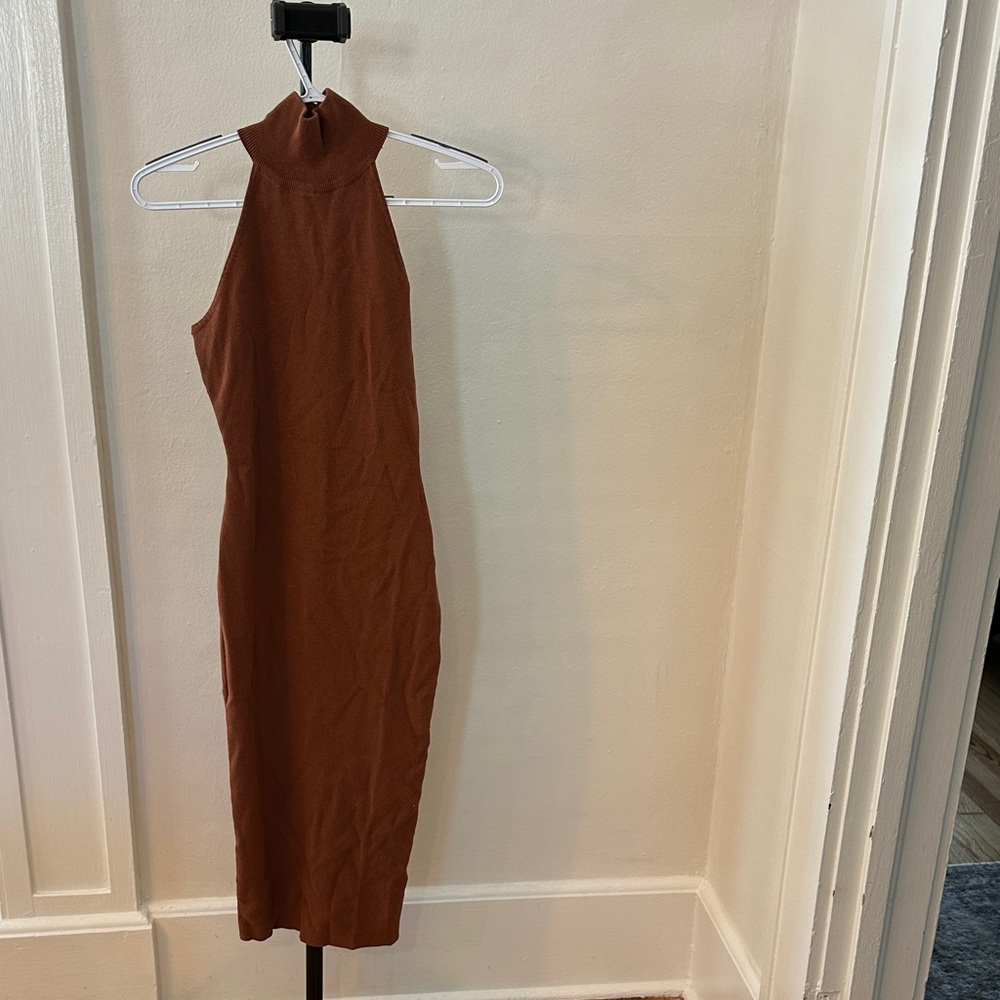 Naked Wardrobe Brown Midi Dress